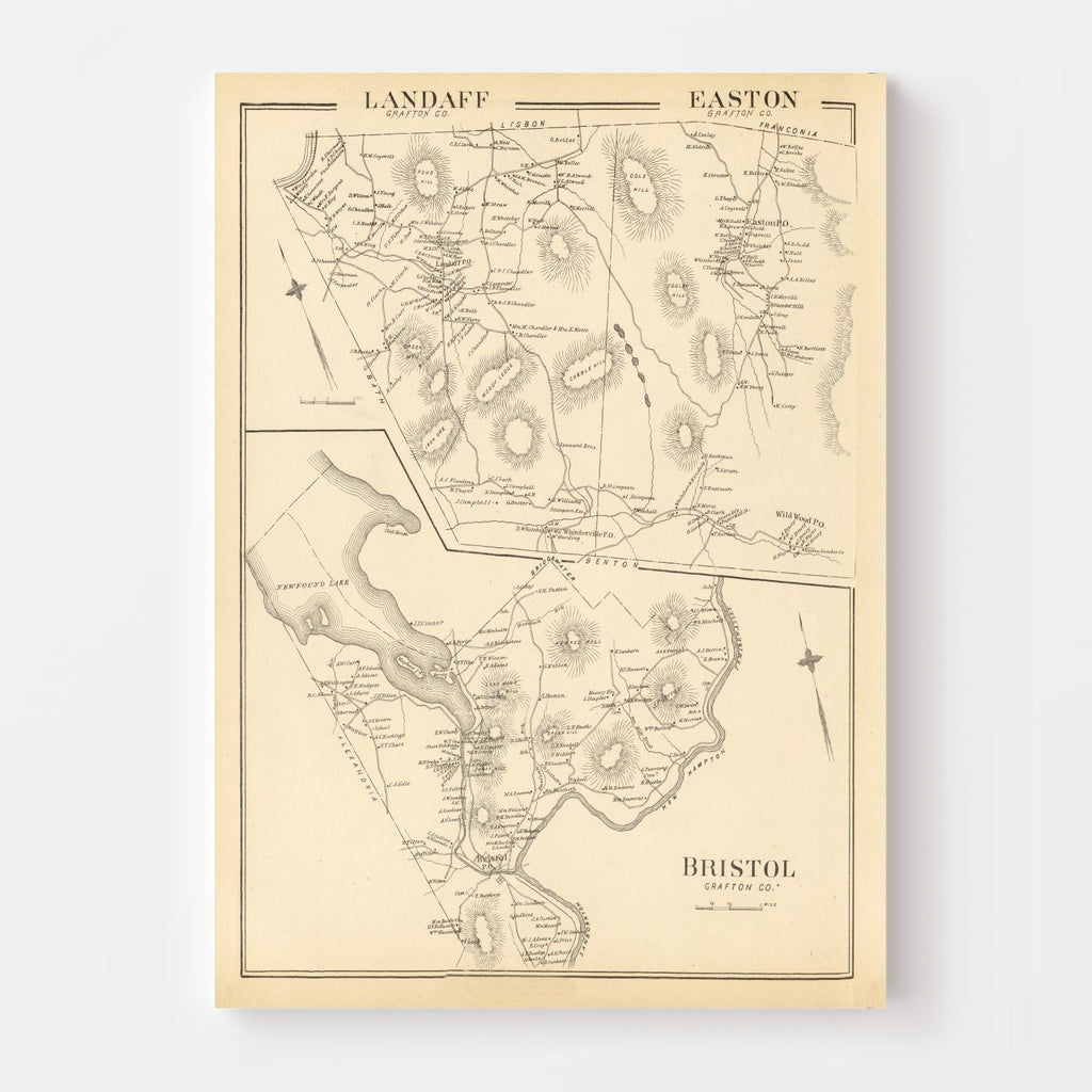 Vintage Map of Easton, New Hampshire 1892
