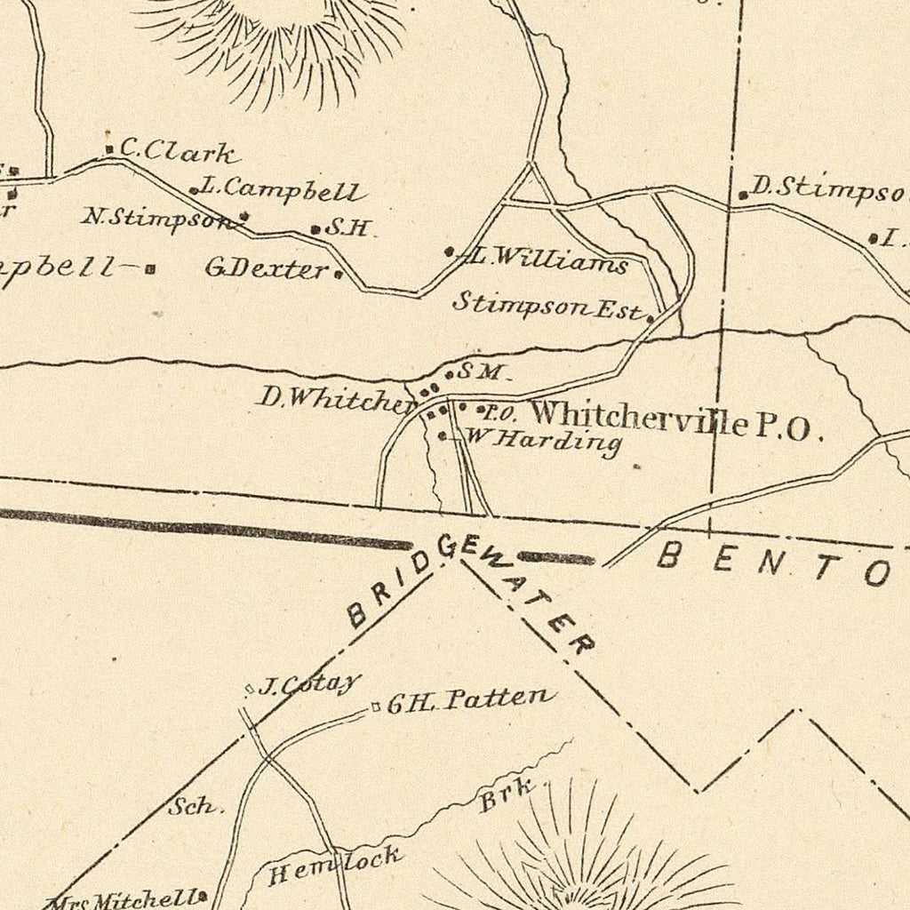 Vintage Map of Easton, New Hampshire 1892