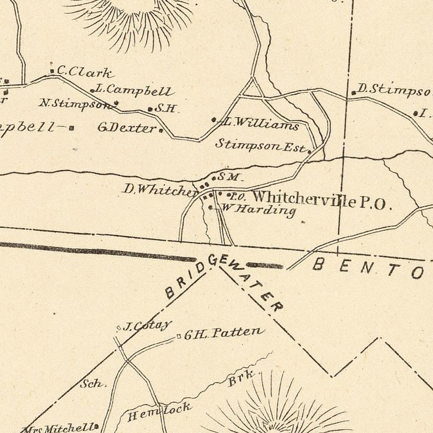 Vintage Map of Easton, New Hampshire 1892