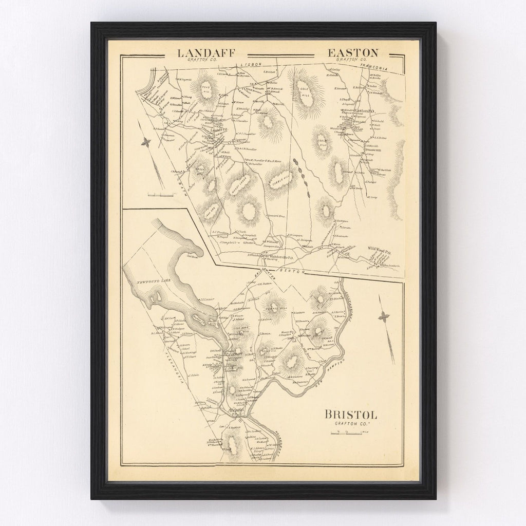 Vintage Map of Easton, New Hampshire 1892