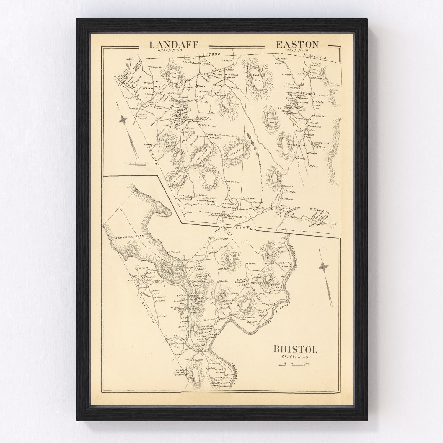 Vintage Map of Easton, New Hampshire 1892