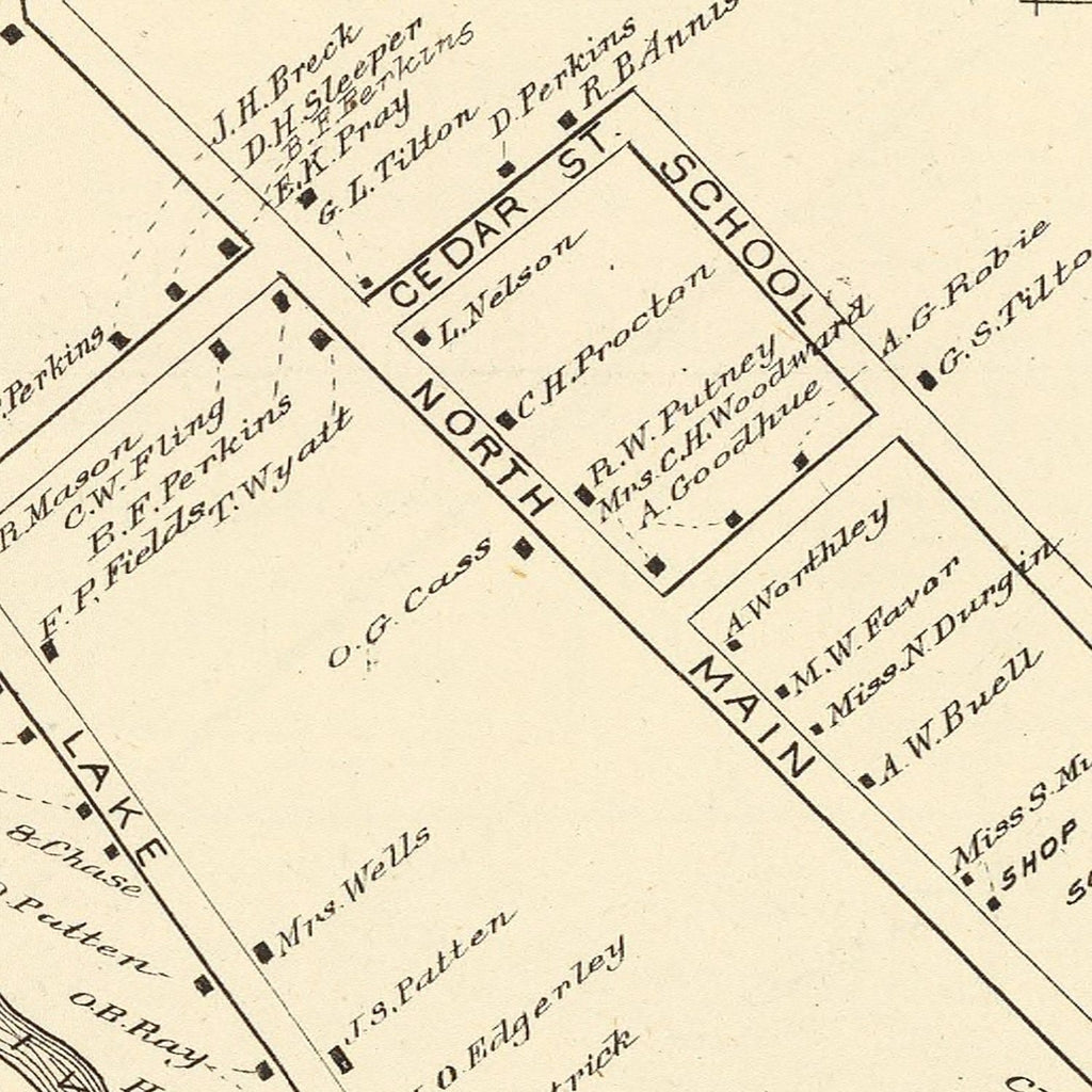 Vintage Map of Bristol, New Hampshire 1892