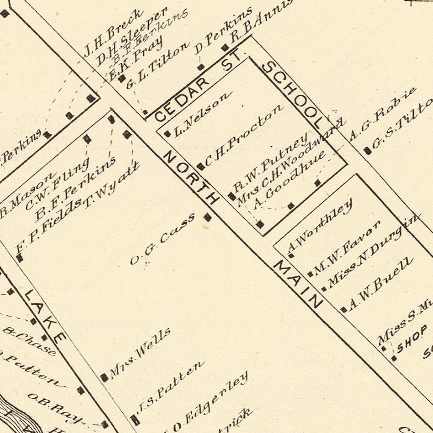 Vintage Map of Bristol, New Hampshire 1892