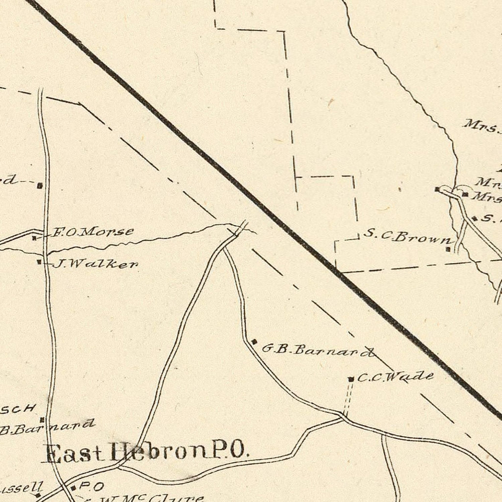 Vintage Map of Bridgewater, New Hampshire 1892