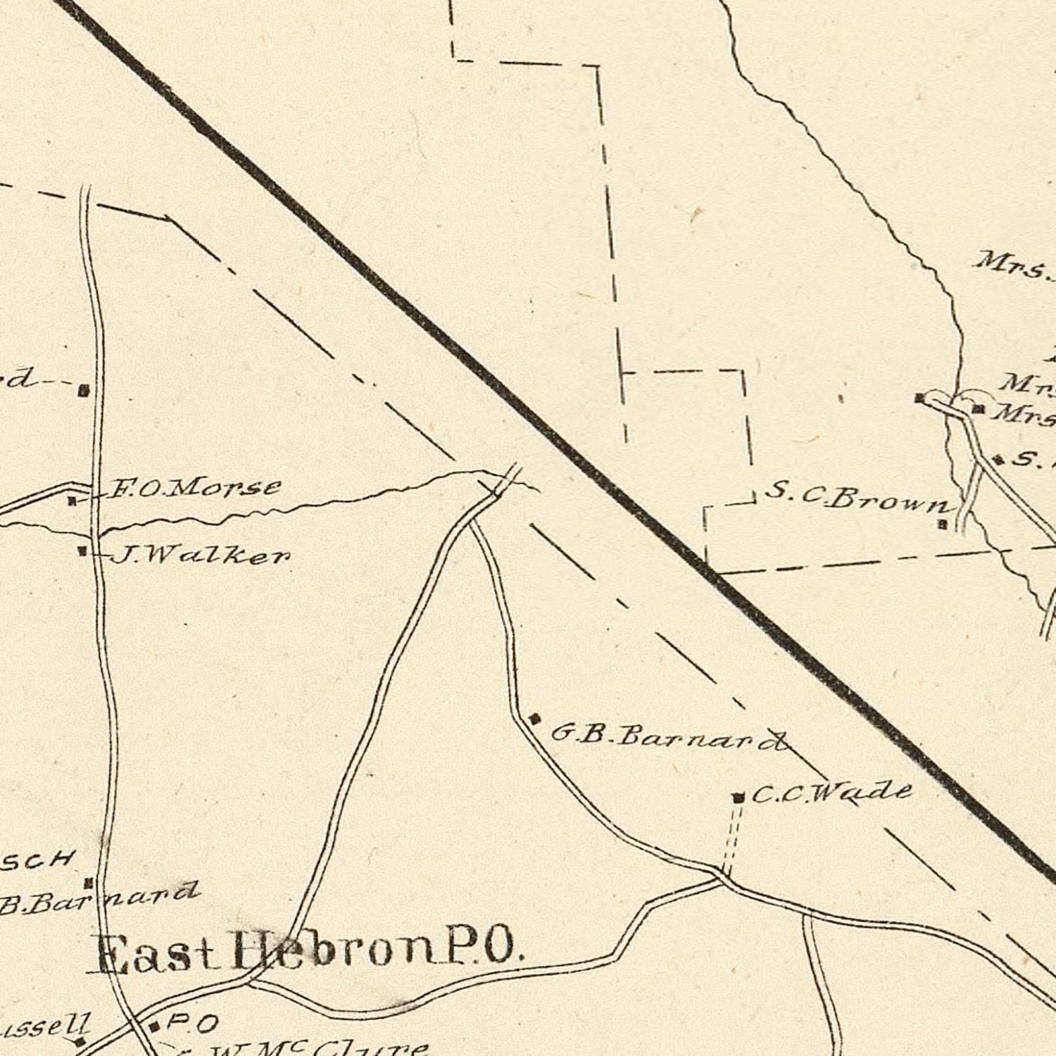 Vintage Map of Bridgewater, New Hampshire 1892