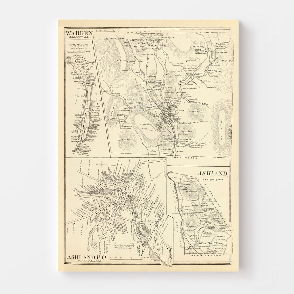 Vintage Map of Ashland, New Hampshire 1892