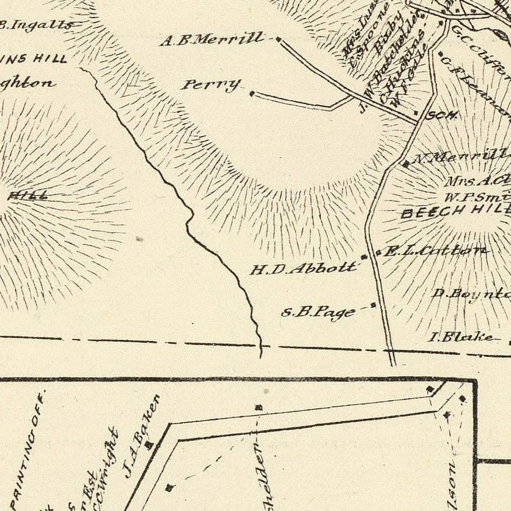 Vintage Map of Ashland, New Hampshire 1892