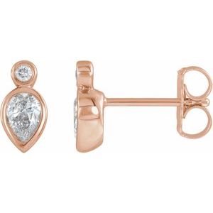 14K Rose Gold 1/3 CTW Natural Diamond Bezel-Set Earrings