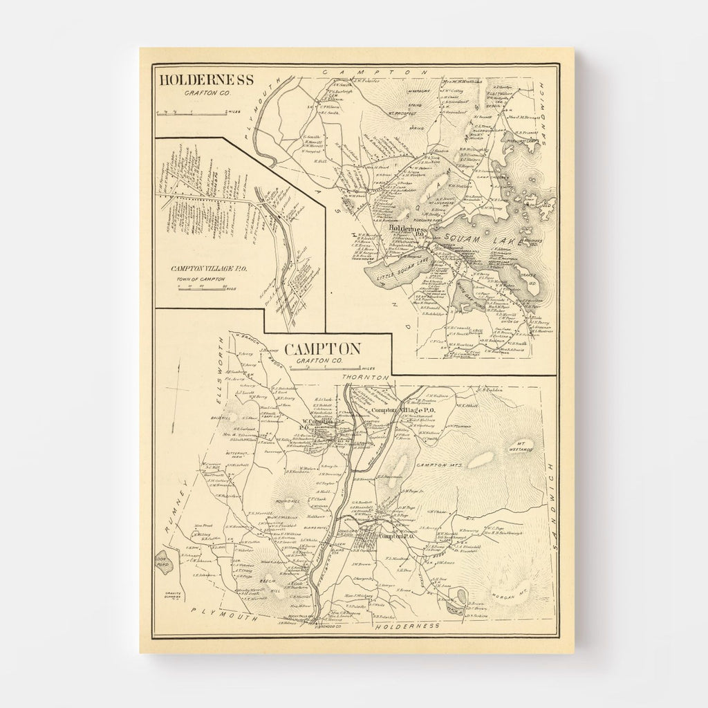 Vintage Map of Campton, New Hampshire 1892