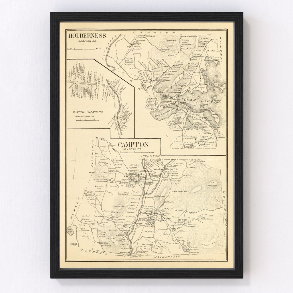Vintage Map of Campton, New Hampshire 1892