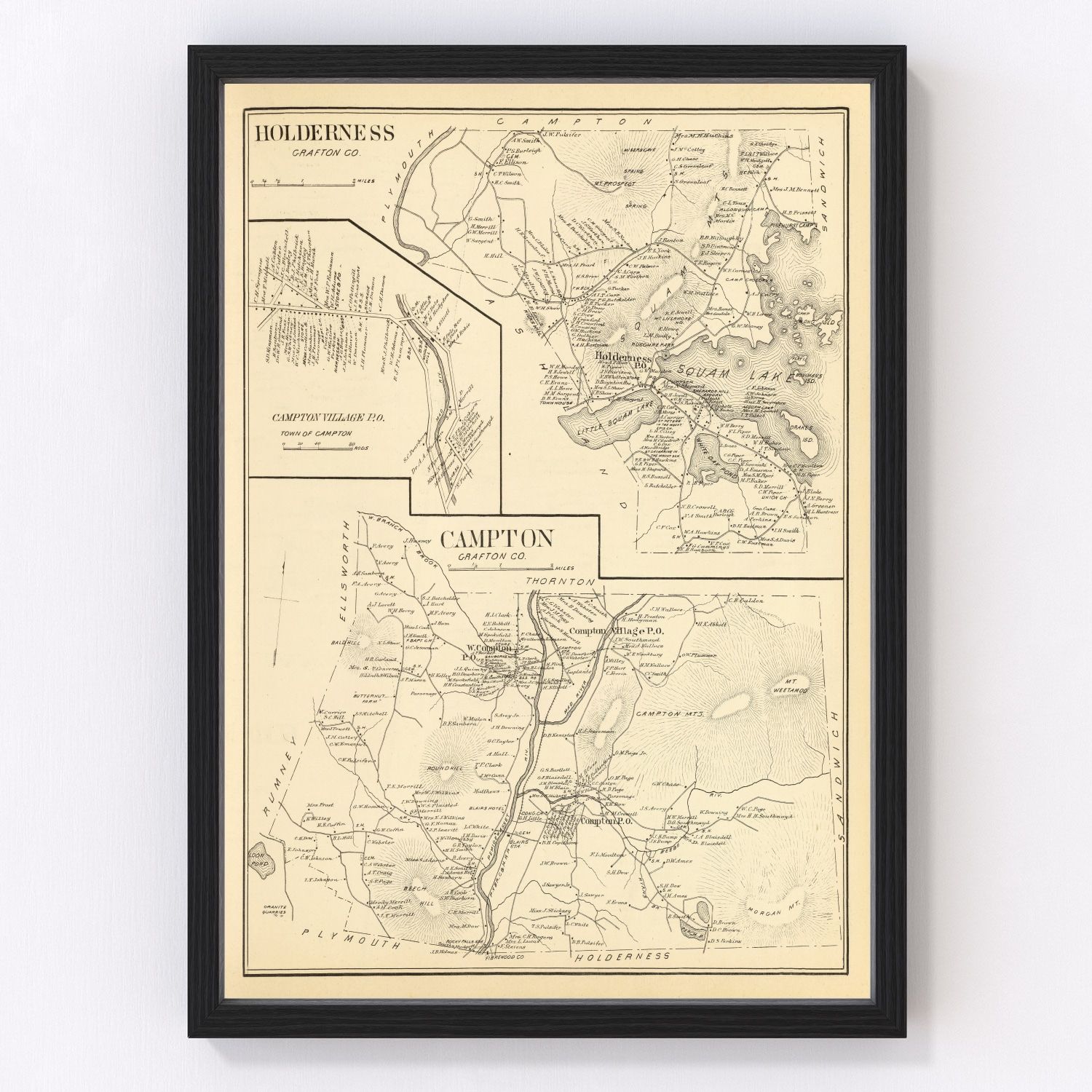 Vintage Map of Campton, New Hampshire 1892