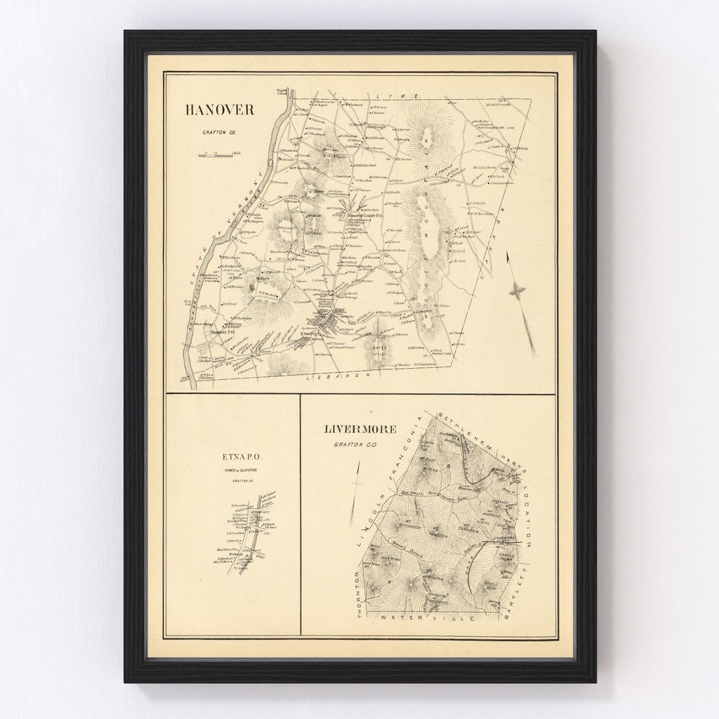 Vintage Map of Hanover, New Hampshire 1892