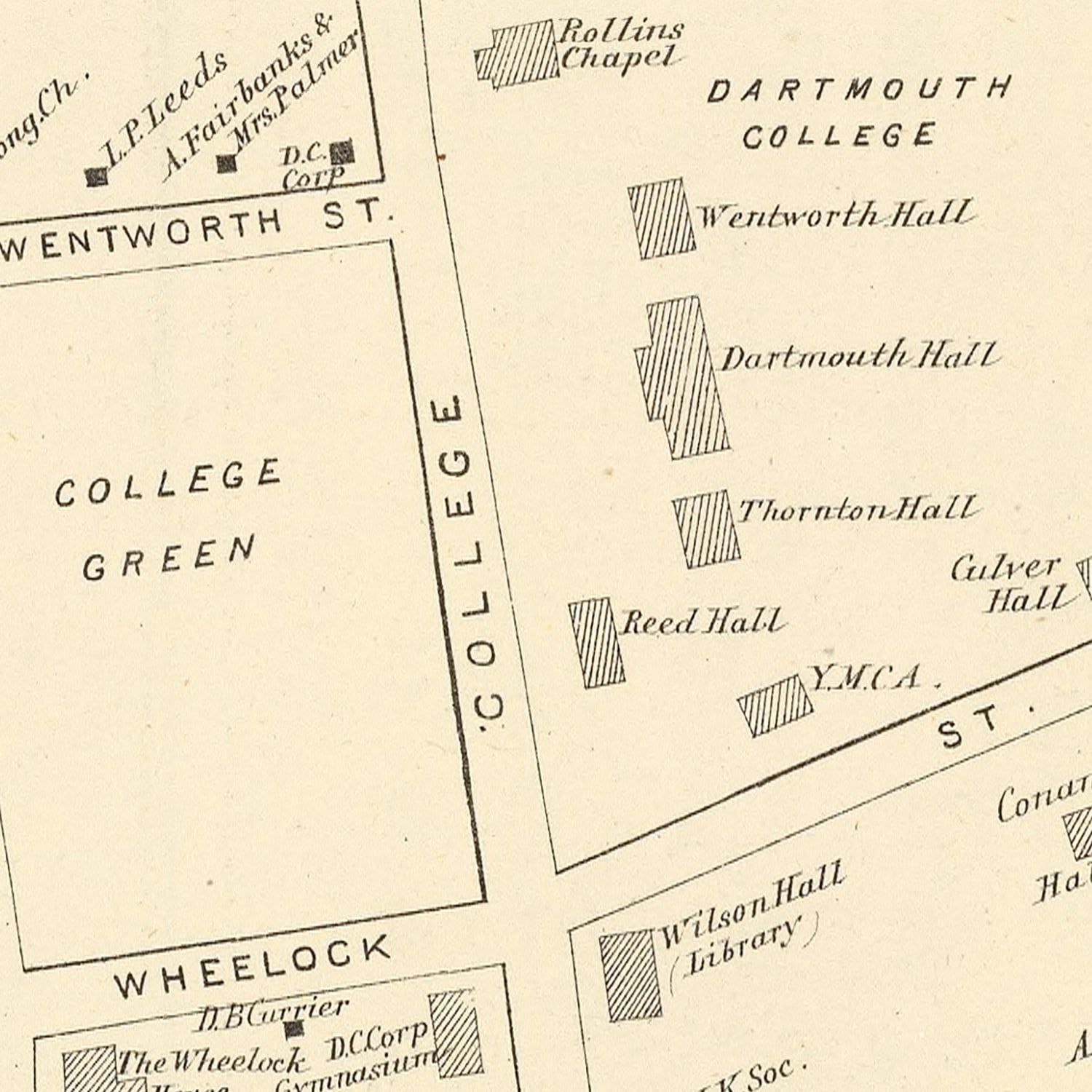 Vintage Map of Hanover, New Hampshire 1892