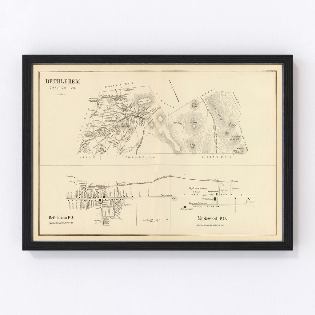 Vintage Map of Bethlehem, New Hampshire 1892