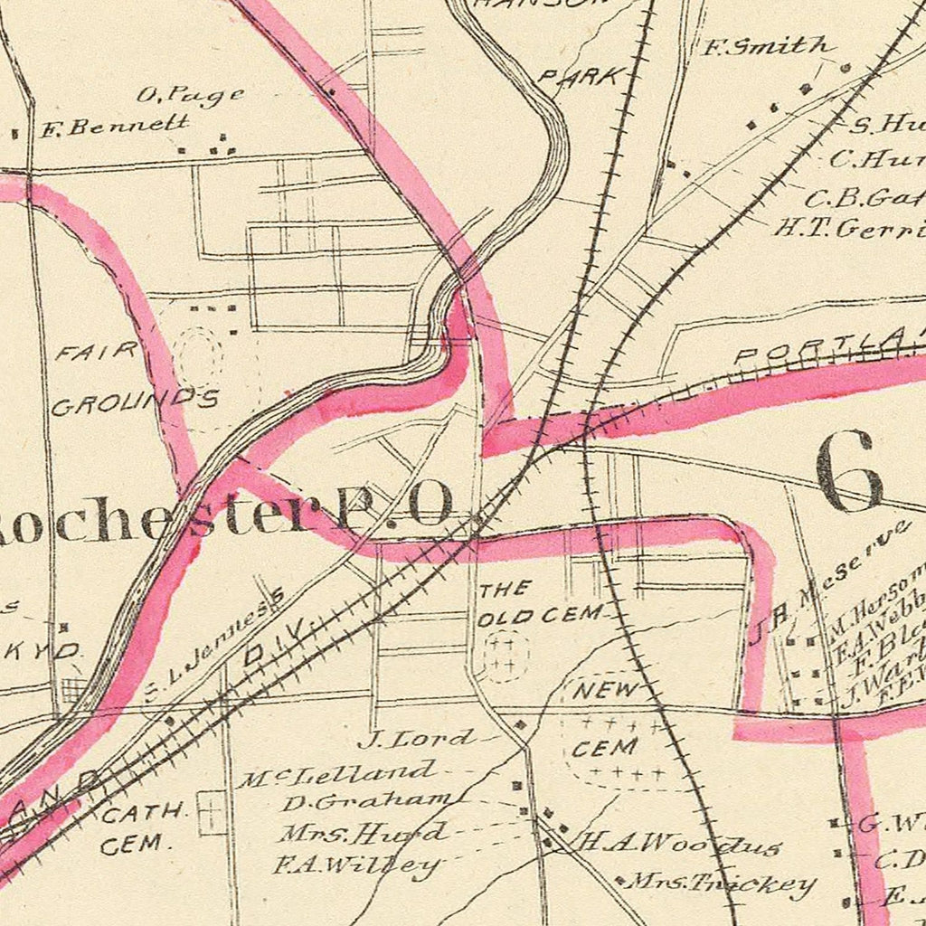 Vintage Map of Rochester, New Hampshire 1892