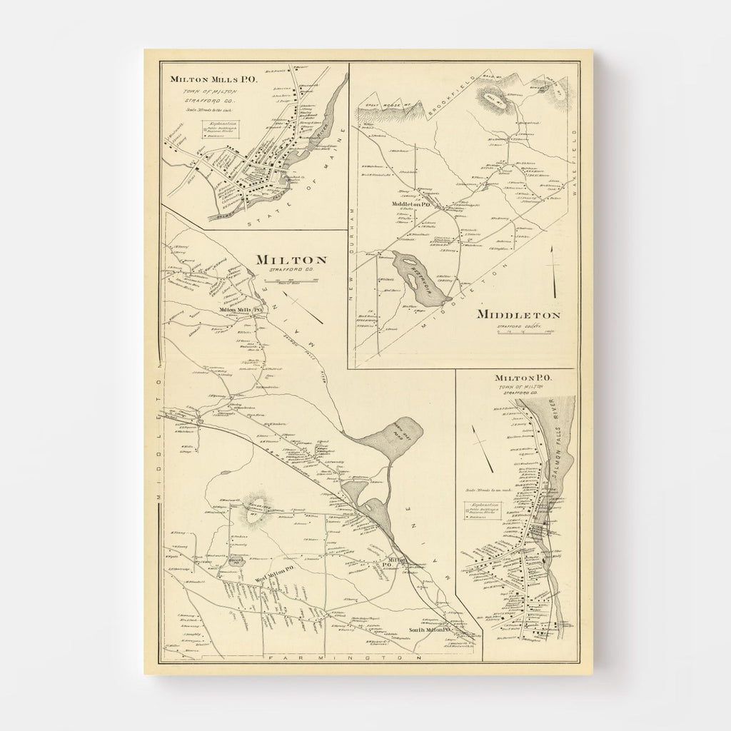 Vintage Map of Middleton, New Hampshire 1892