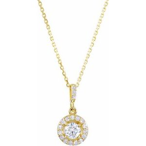 14K Yellow Gold 9/10 CTW Lab-Grown Diamond 18" Necklace