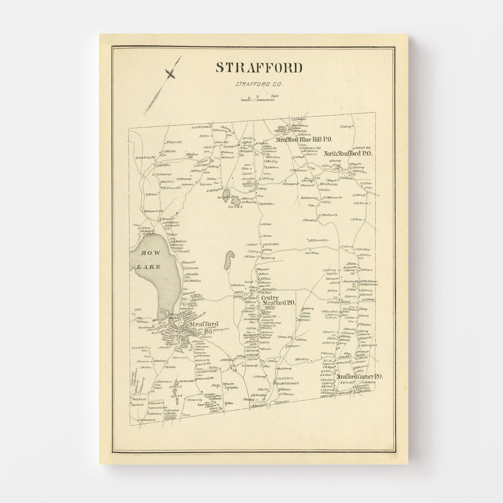 Vintage Map of Strafford, New Hampshire 1892