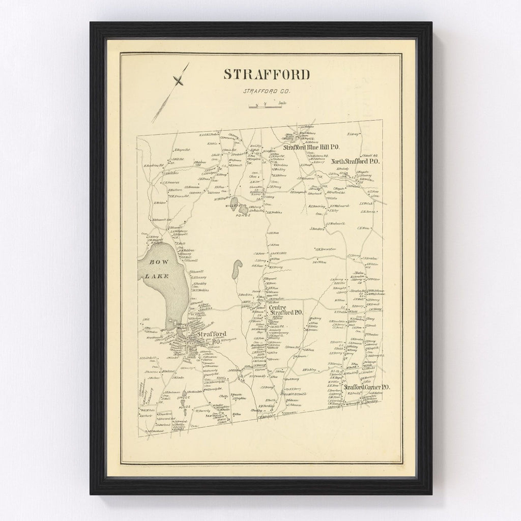 Vintage Map of Strafford, New Hampshire 1892