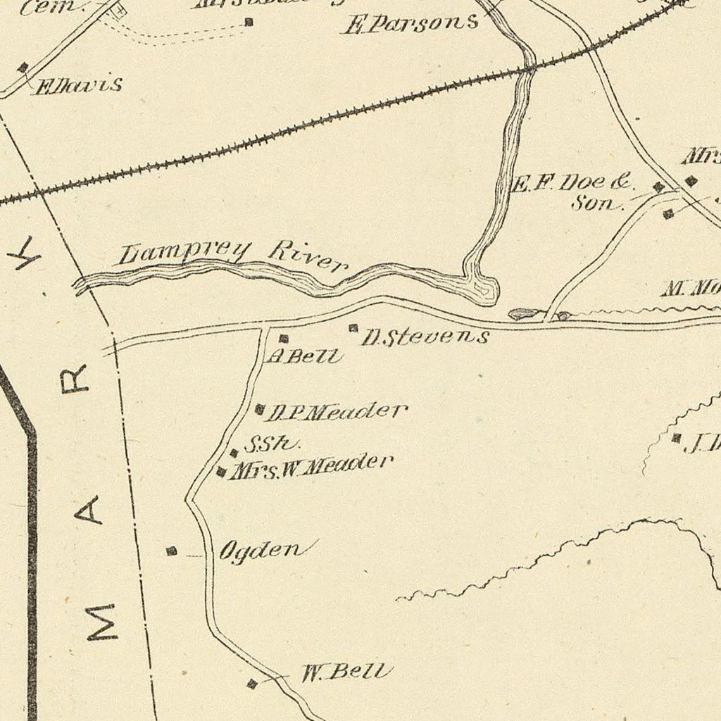 Vintage Map of Durham, New Hampshire 1892