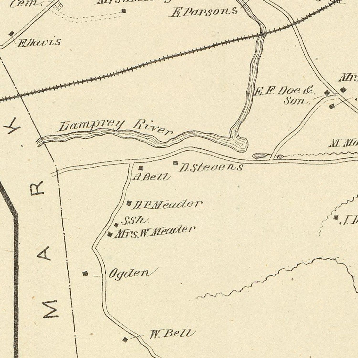 Vintage Map of Durham, New Hampshire 1892