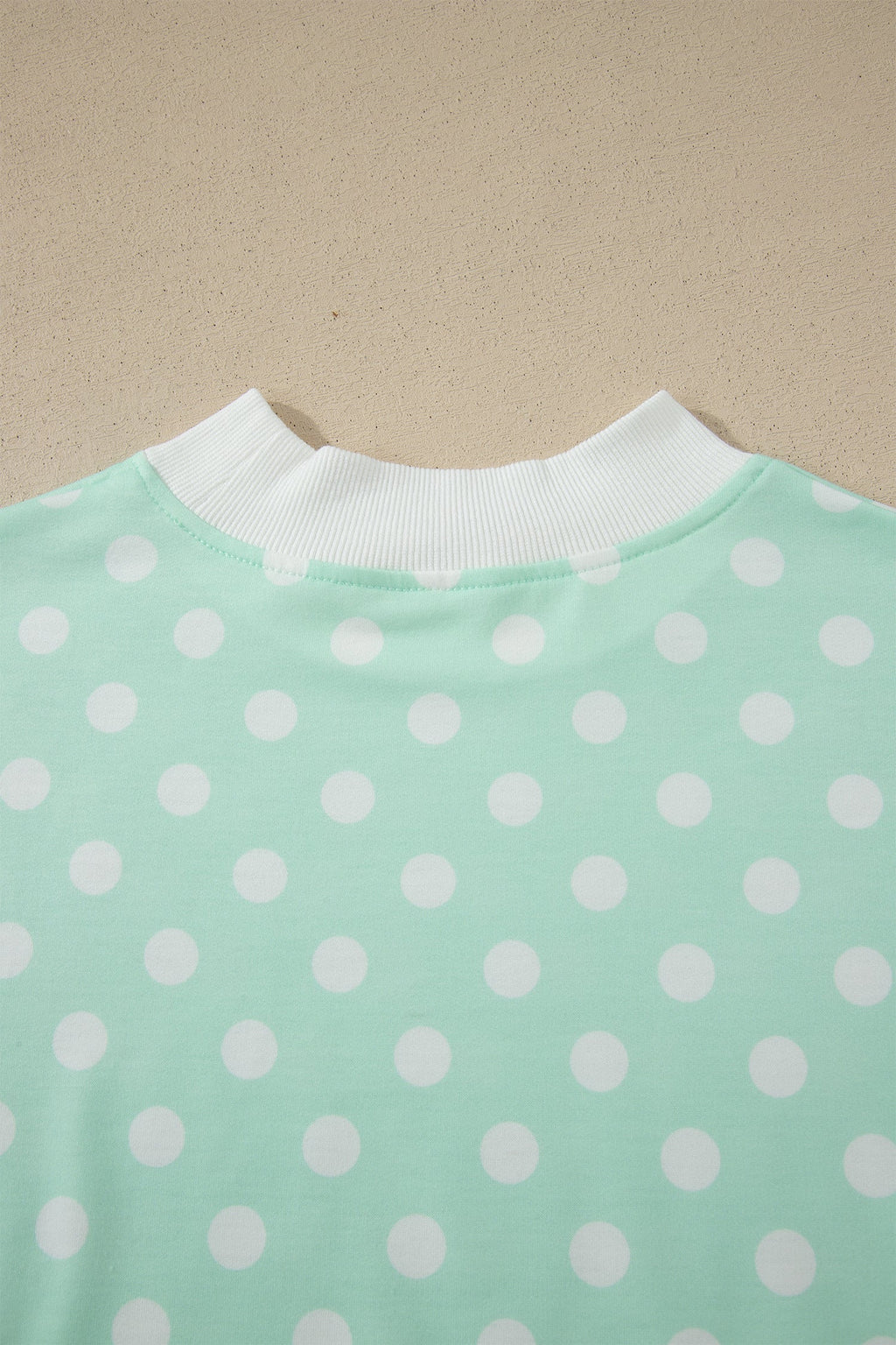 Polka Dot Colorblock Mock Neck & Shorts Set