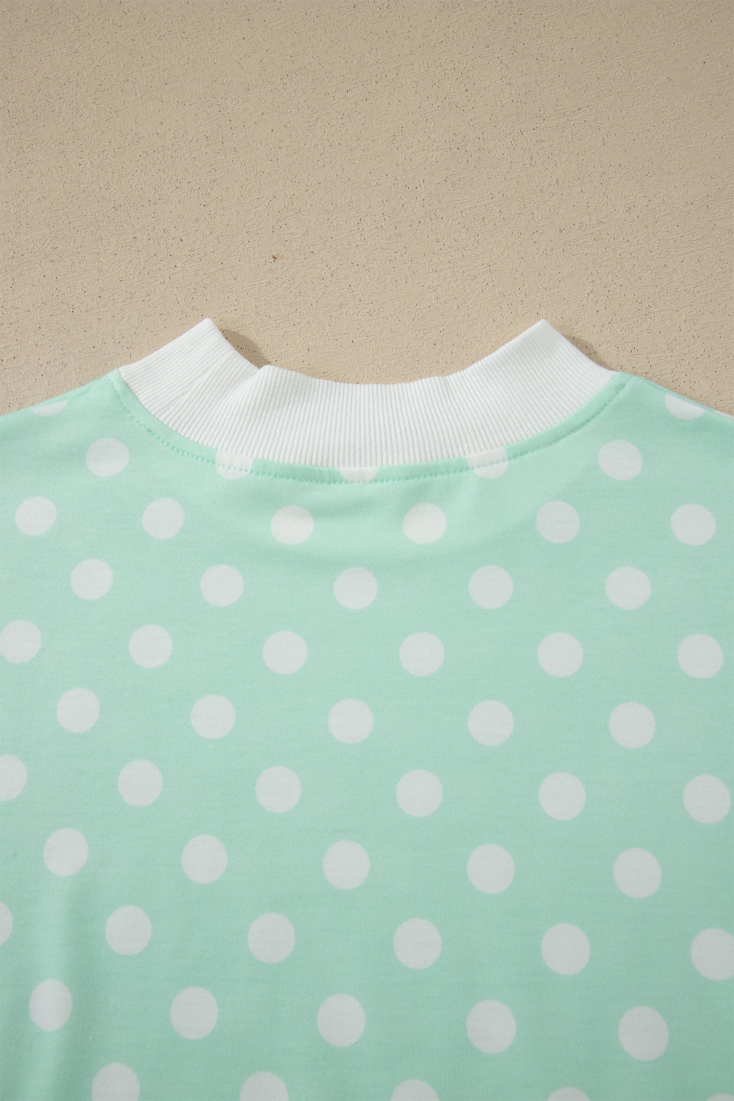 Polka Dot Colorblock Mock Neck & Shorts Set