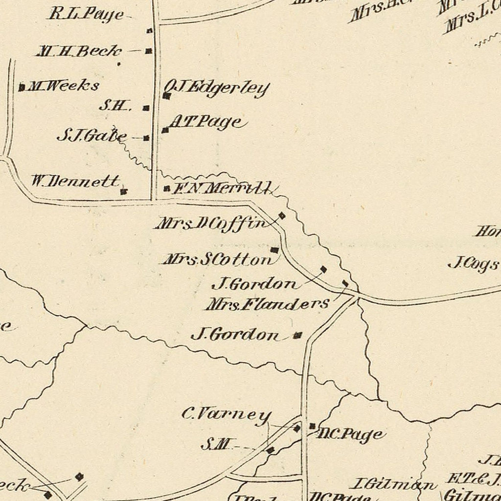 Vintage Map of Gilmanton, New Hampshire 1892