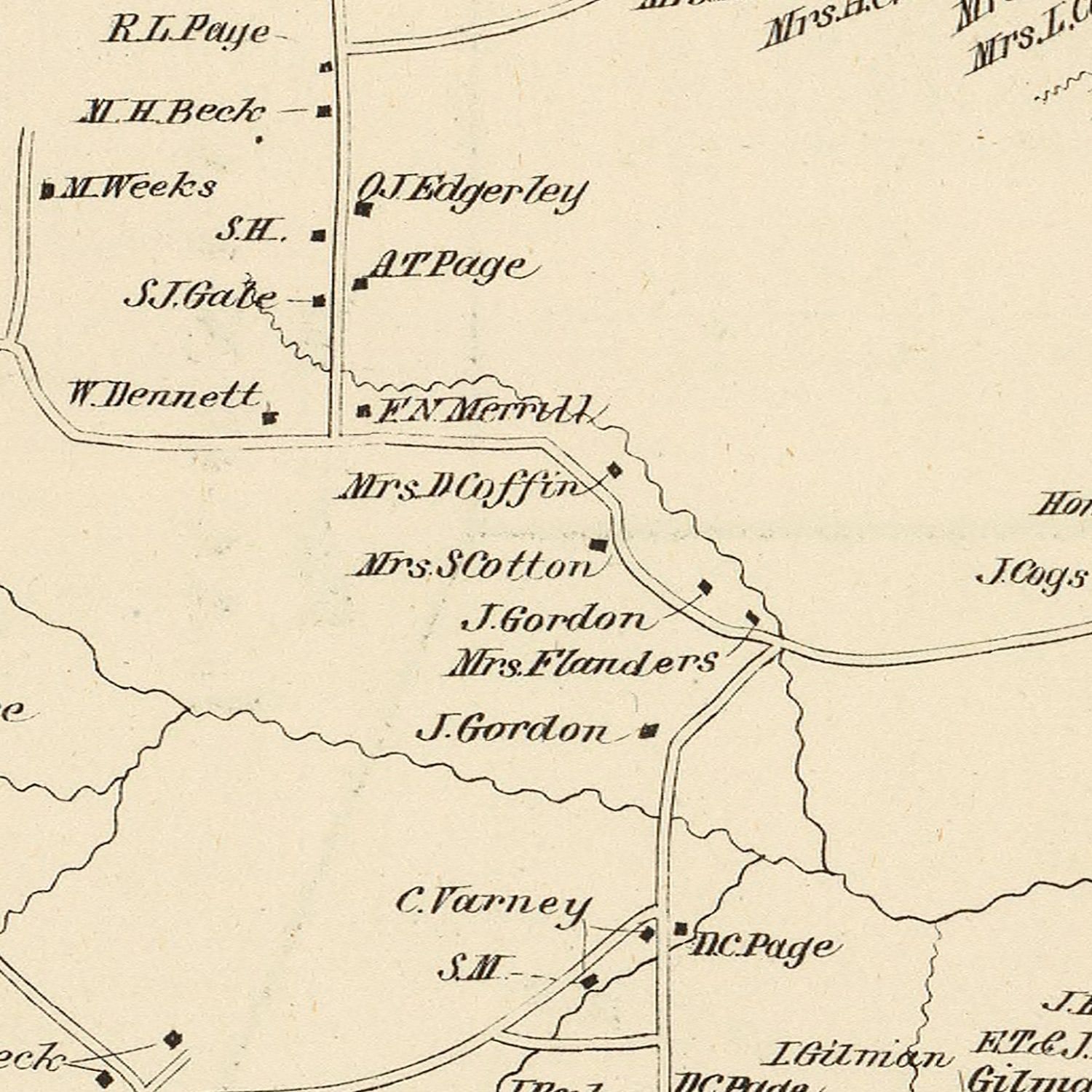 Vintage Map of Gilmanton, New Hampshire 1892