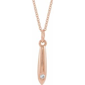 14K Rose Gold .03 CTW Natural Diamond Geometric 16-18" Necklace