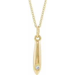 14K Yellow Gold .03 CTW Natural Diamond Geometric 16-18" Necklace