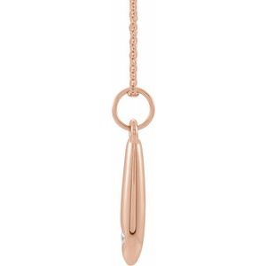 14K Rose Gold .03 CTW Natural Diamond Geometric 16-18" Necklace