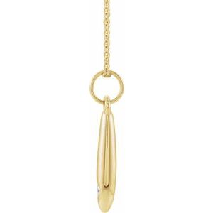 14K Yellow Gold .03 CTW Natural Diamond Geometric 16-18" Necklace