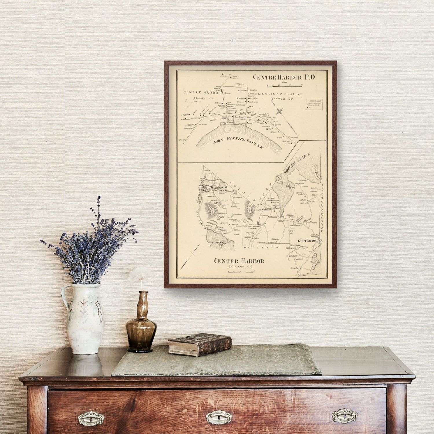 Vintage Map of Center Harbor, New Hampshire 1892