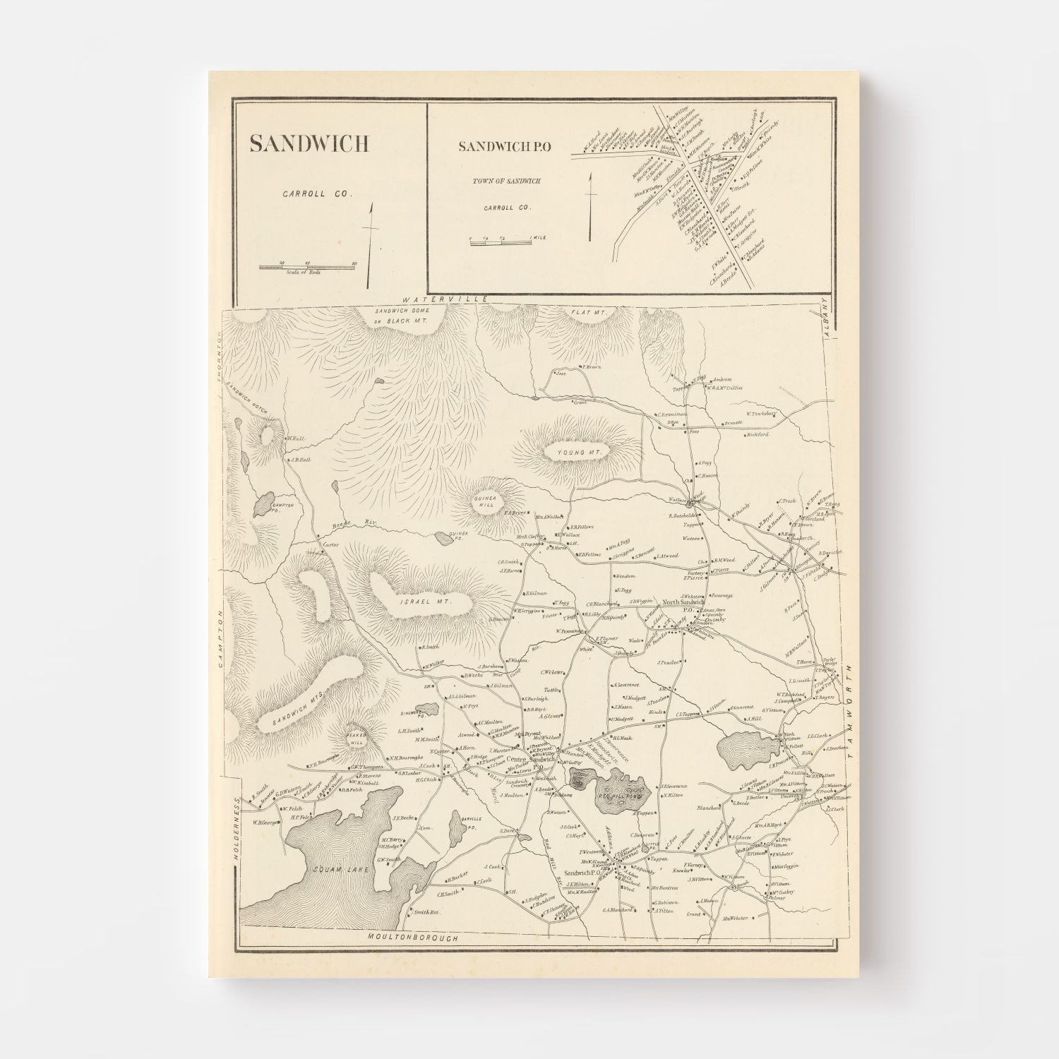Vintage Map of Sandwich, New Hampshire 1892