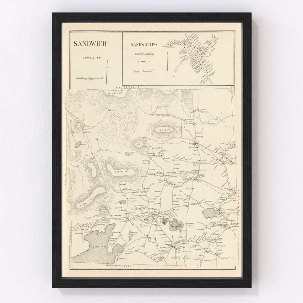 Vintage Map of Sandwich, New Hampshire 1892