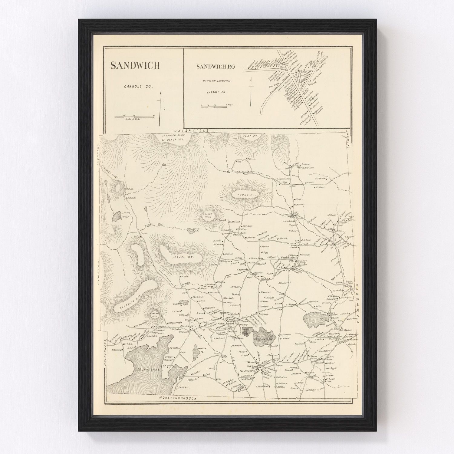 Vintage Map of Sandwich, New Hampshire 1892