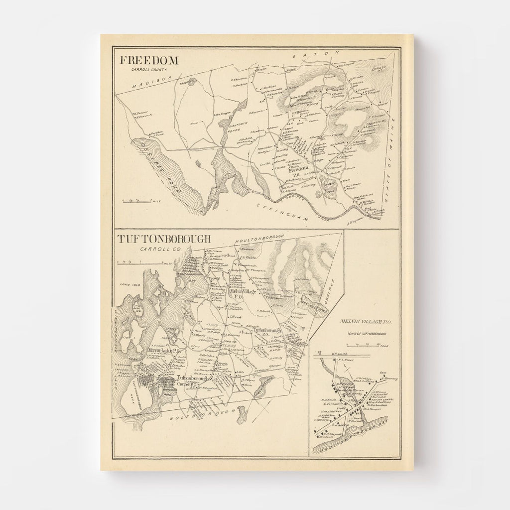 Vintage Map of Freedom, New Hampshire 1892