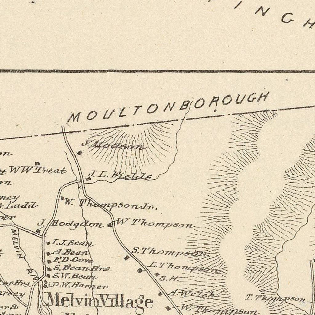 Vintage Map of Freedom, New Hampshire 1892