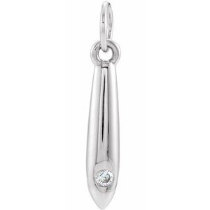 Sterling Silver .03 CTW Natural Diamond Geometric Pendant
