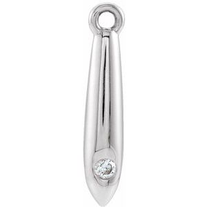 14K White Gold .03 CTW Natural Diamond Geometric Dangle