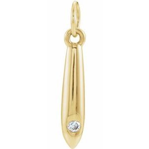 14K Yellow Gold .03 CTW Natural Diamond Geometric Pendant