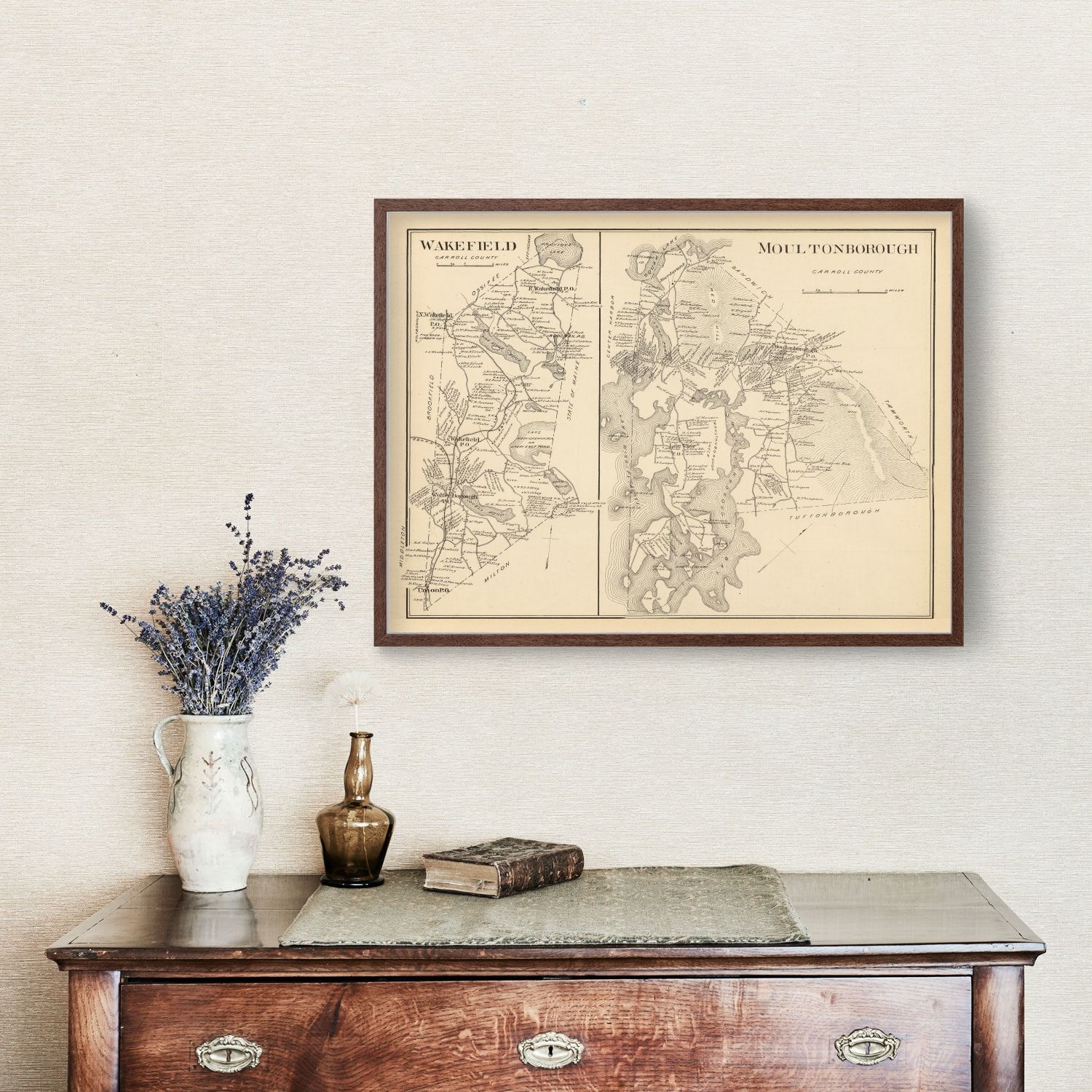 Vintage Map of Moultonboro, New Hampshire 1892
