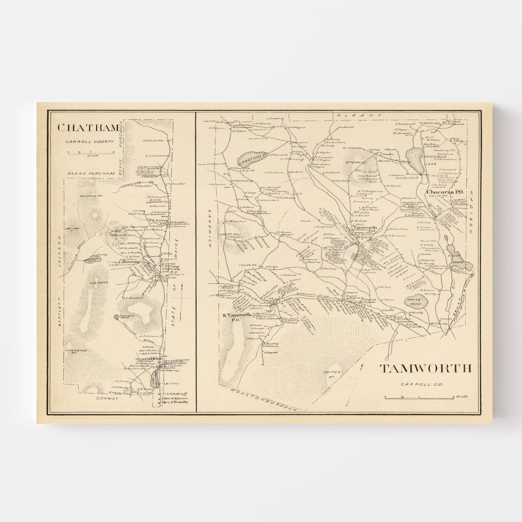 Vintage Map of Chatham, New Hampshire 1892