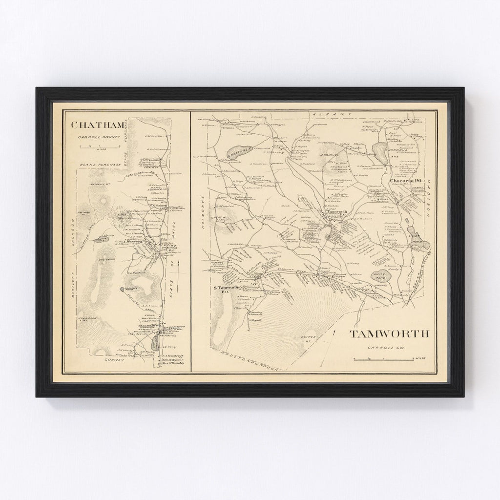 Vintage Map of Chatham, New Hampshire 1892