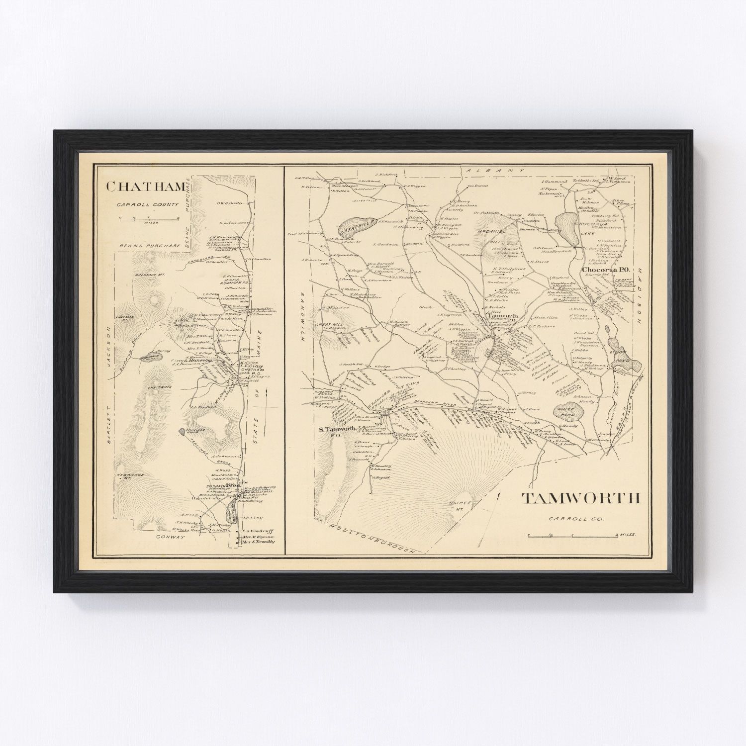 Vintage Map of Chatham, New Hampshire 1892