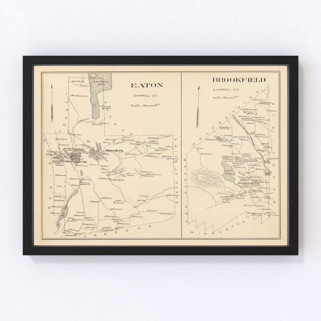 Vintage Map of Brookfield, New Hampshire 1892