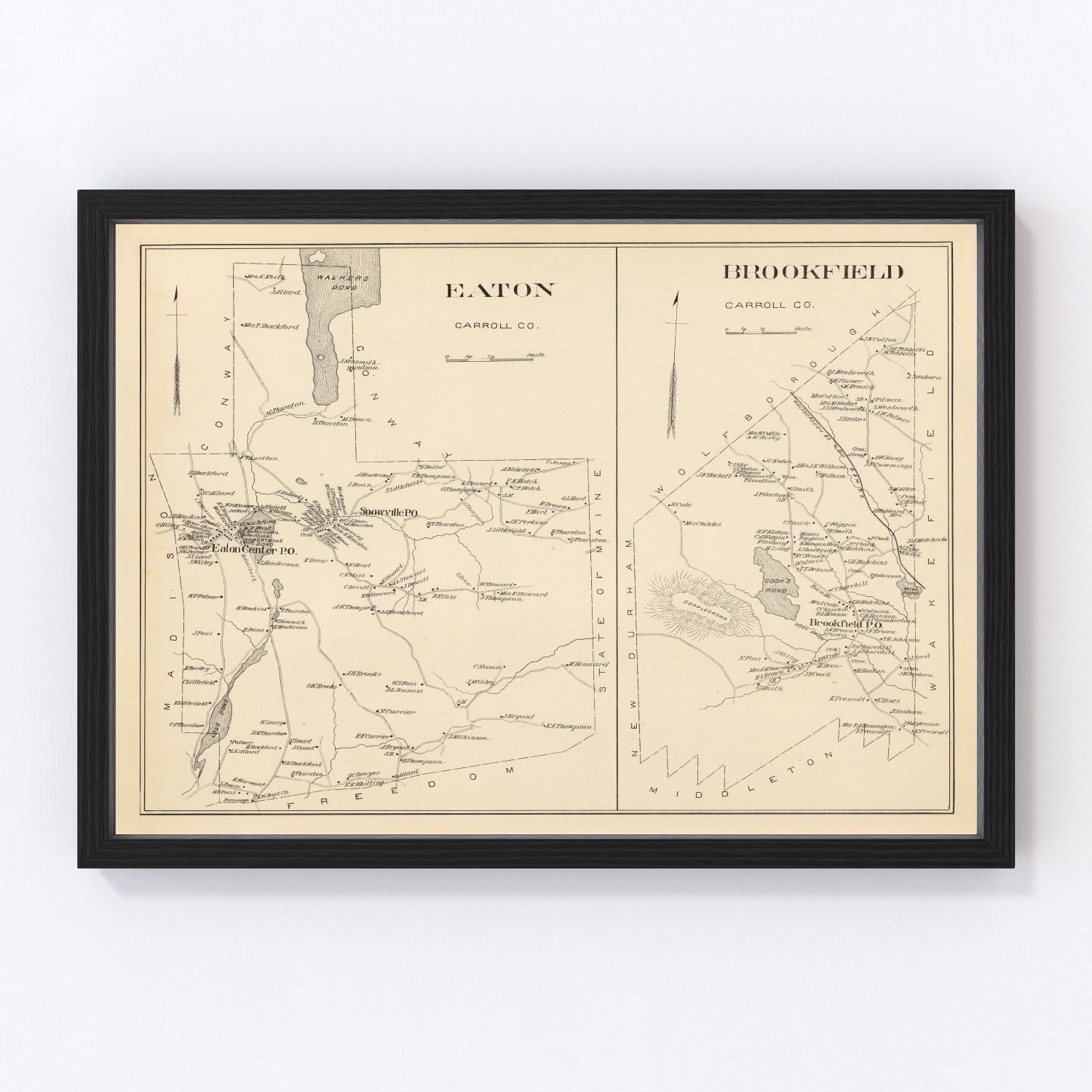 Vintage Map of Brookfield, New Hampshire 1892