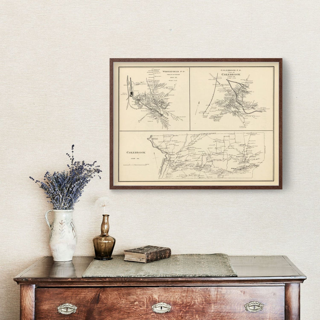 Vintage Map of Colebrook, New Hampshire 1892