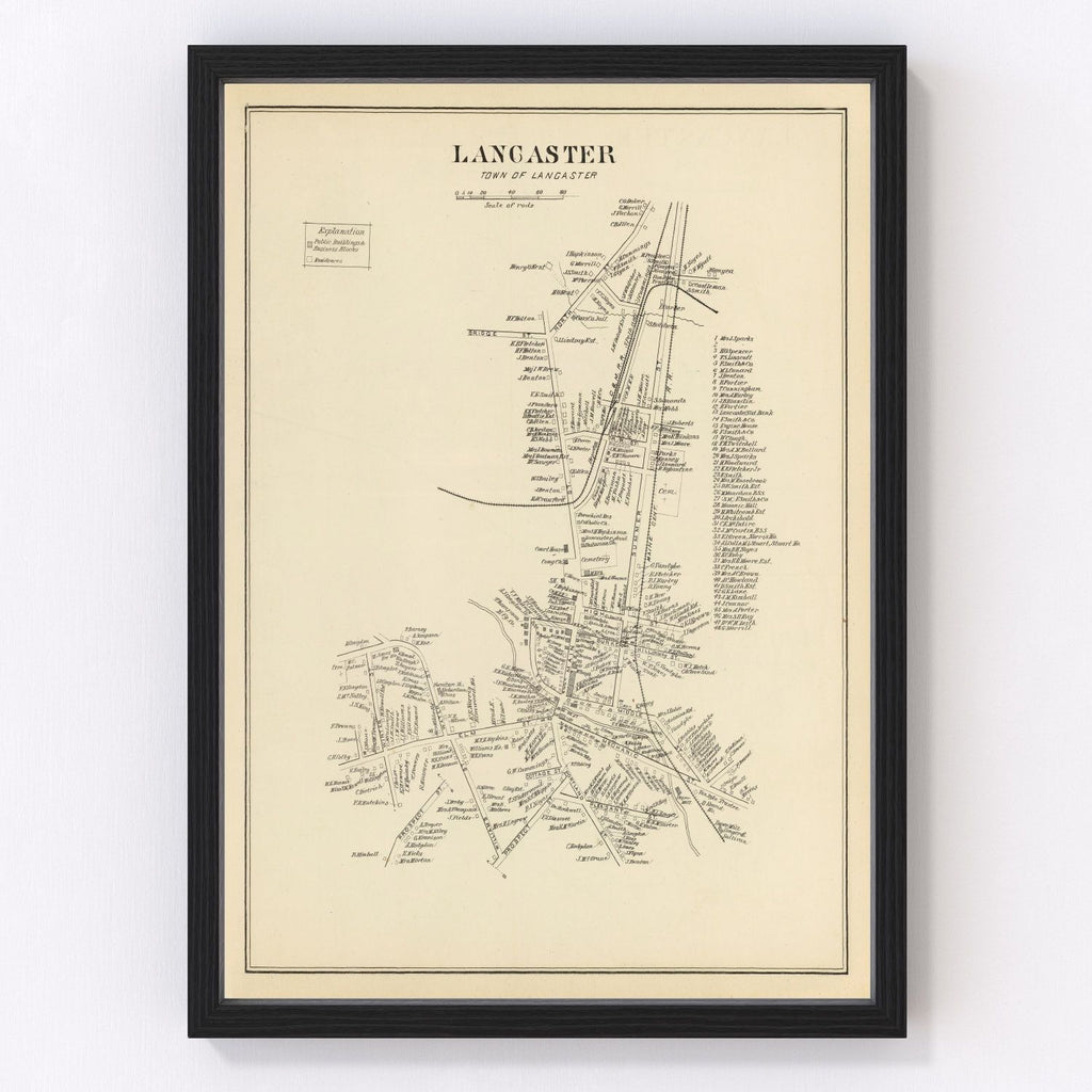 Vintage Map of Lancaster, New Hampshire 1892